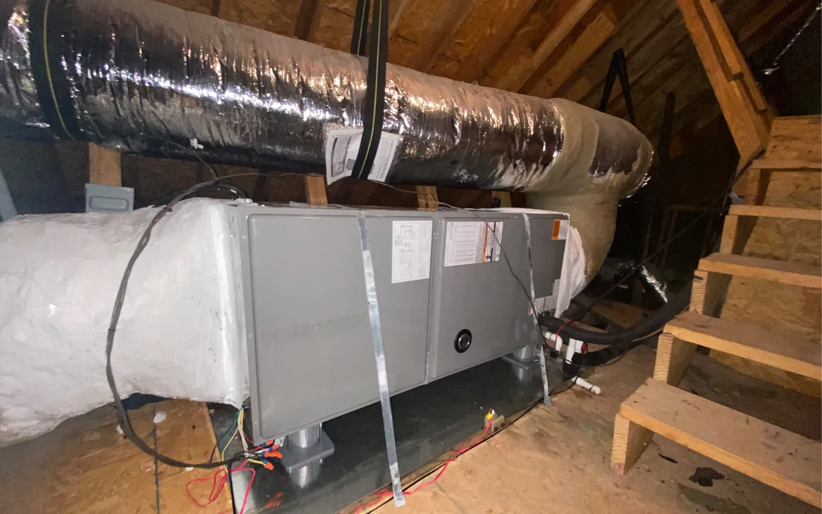 AC system installation in an attic in Charleston, SC